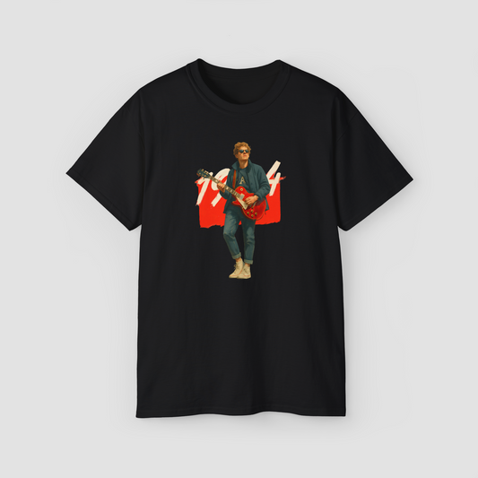 1994 My Kind of Music' vintage rock graphic with an electric guitar on a black oversized t-shirt.\
